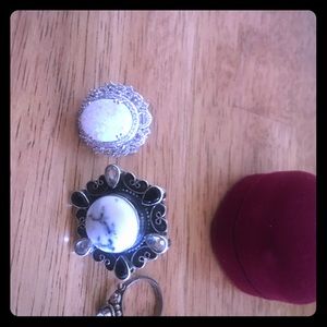 Sterling Silver Black and White ring Lot